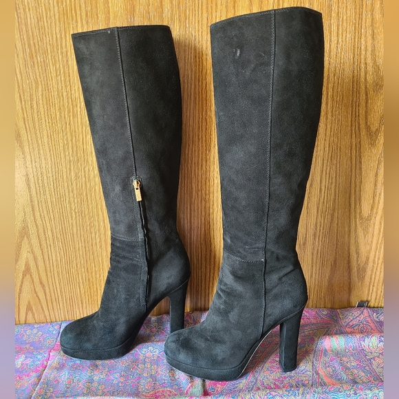 Auth YSL Suede Knee High Boots Size IT40/ US9.5 🖤 EUC - Picture 5 of 14